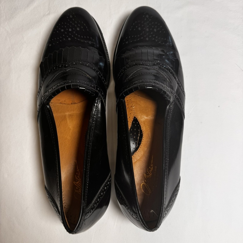 Black Dimitri New York Milano Black Leather Slip-On Shoes Mens 11N Made in Italy